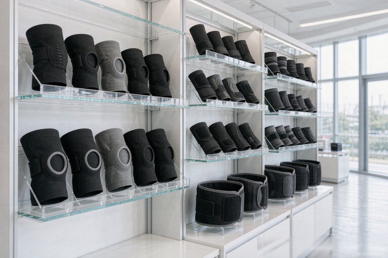 Private label fitness product system with branded joint supports and training accessories